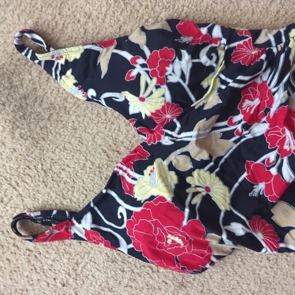 Baltex Floral Lined Bra One Piece Swimsuit Size 8/30 - Picture 2 of 11